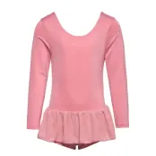 Lulu Girl Gymnastics Suit *Villkorat Erbjudande Långärmad Bodysuit Rosa ZigZag