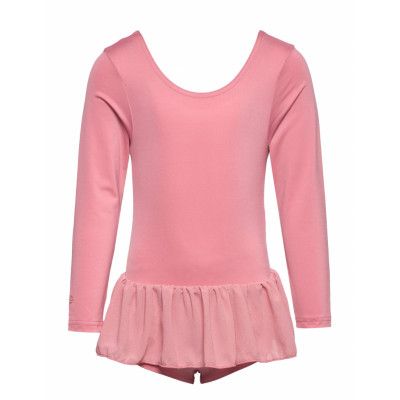 Lulu Girl Gymnastics Suit *Villkorat Erbjudande Långärmad Bodysuit Rosa ZigZag