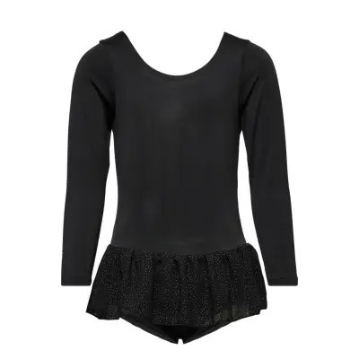 Lulu Girl Gymnastics Suit Långärmad Bodysuit Svart ZigZag