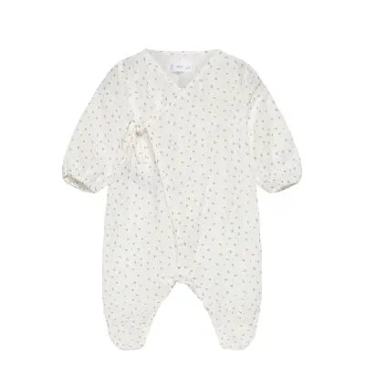 Mango Cotton Floral Romper Vit