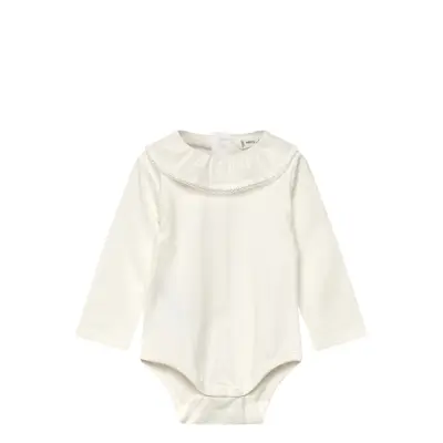 Mango Embroidered Babydoll-Neck Body - White - 1-3M