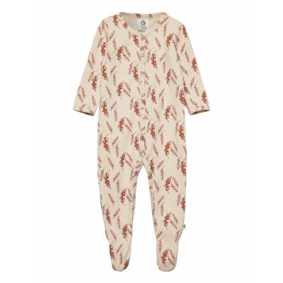 Mini Me Bodysuit With Feet Långärmad Bodysuit Multi/mönstrad Müsli By Green Cotton