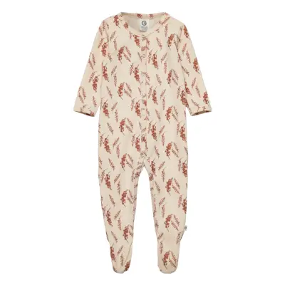 Mini Me Bodysuit With Feet Långärmad Bodysuit Multi/mönstrad Müsli By Green Cotton