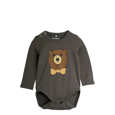 Mini Rodini Bear Sp Ls Body Grå