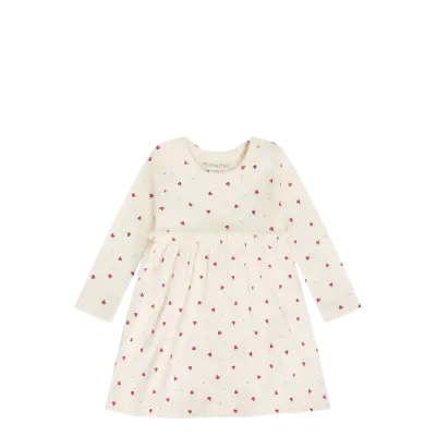 Minymo Body Dress Ls Aop Rib - Cream - 68