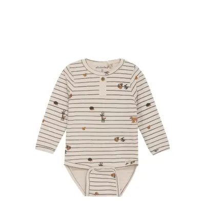 Minymo Body Ls Aop Beige