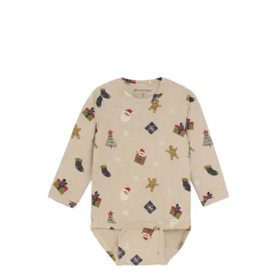 Minymo Body Ls Aop Beige