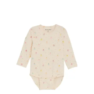 Minymo Body Ls Aop - Cream - 56