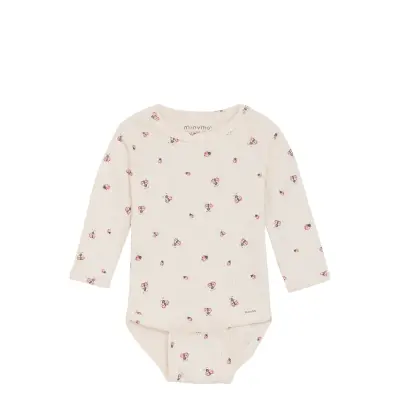 Minymo Body Ls Aop Rib - White - 68