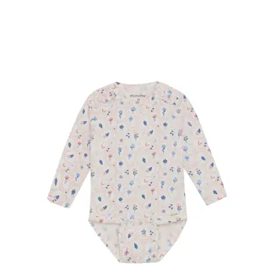 Minymo Body Ls Aop - White - 86