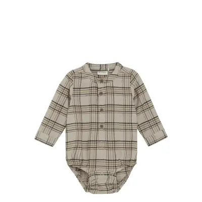 Minymo Body Ls Check Beige