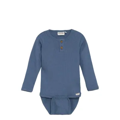 Minymo Body Ls Rib Blå
