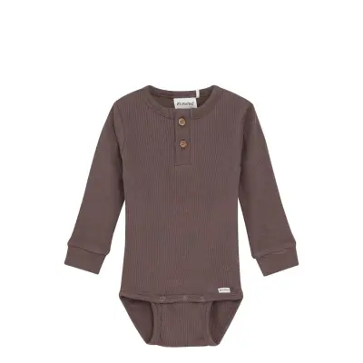 Minymo Body Ls Rib Brun