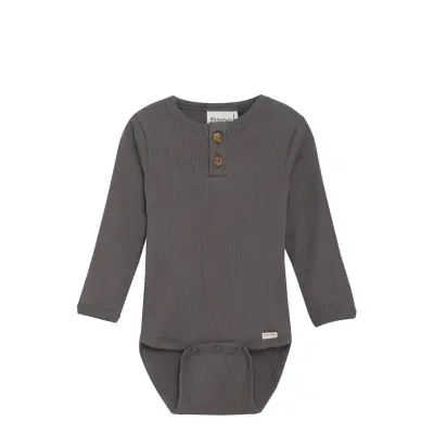 Minymo Body Ls Rib Grå