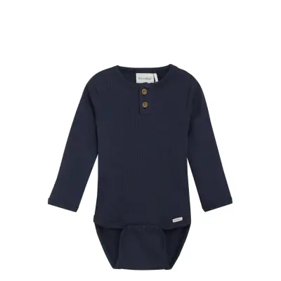 Minymo Body Ls Rib Marinblå