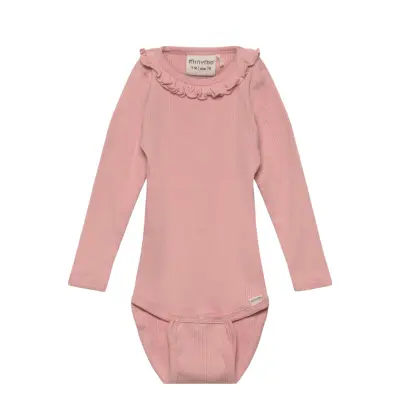 Minymo Body Ls Rib - Pink - 92