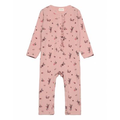 Minymo Suit Ls Aop Rib Rosa