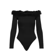 Miranda Feather Bodysuit Bodies Slip Svart OW Intimates