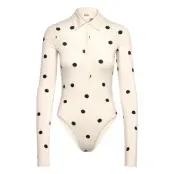 Monki Slim Fit Polo Bodysuit - Cream - XXS