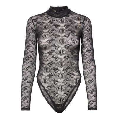 Monogram Bodysuit Tops T-shirts & Tops Bodies Svart HAN Kjøbenhavn