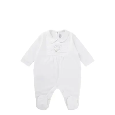 Monogramme Sleepsuit Långärmad Bodysuit Vit Tartine Et Chocolat