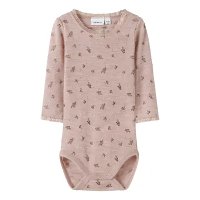 name it Nbfwang Wool Needle Ls Body Noos - Pink - 62