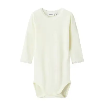 name it Nbfwang Wool Needle Ls Body Solid Noos - White - 68