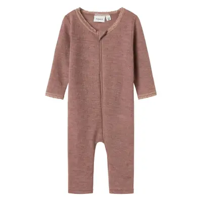 Name It Nbfwang Wool Needle Nightsuit Solid Rosa