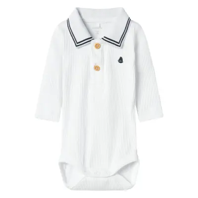 name it Nbmfriman Ls Polo Body - White - 50