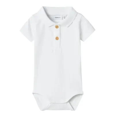 name it Nbmhofman Ss Polo Body - White - 80