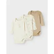 name it Nbnbody 3P Ls Jet Stream Giraffe Noos - Cream - 68