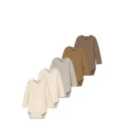 name it Nbnbody 5P Ls Solid Rib Noos - Brown - 62