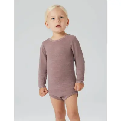 name it Nmfwang Wool Needle Ls Body Solid - Pink - 98