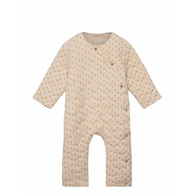 Nbfdamir Ls Loose Suit Aop Lil Långärmad Bodysuit Beige *Villkorat Erbjudande Lil'Atelier