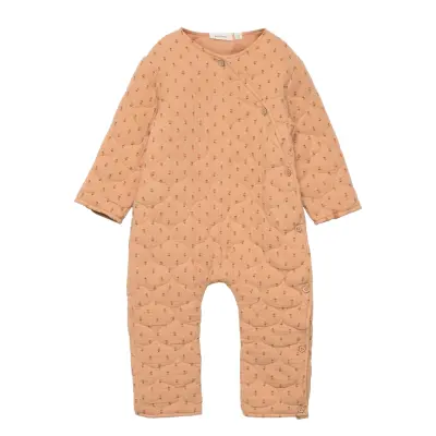 Nbfdamir Quiltet Loose Suit Aop Lil Långärmad Bodysuit Orange Lil'Atelier