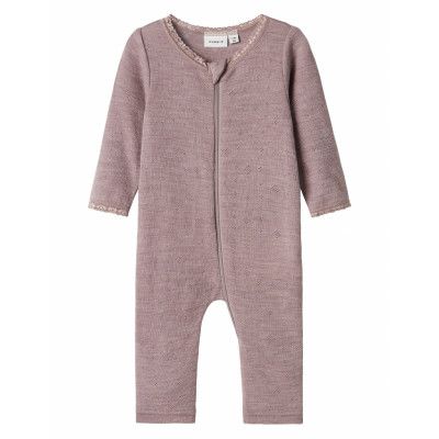 Name It Nbfwang Wool Needle Nightsuit Solid Lila