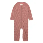 Nbfwrilla Wool Ls Knit Suit Xxii Långärmad Bodysuit Brun Name It