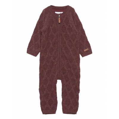 Nbfwrilla Wool Ls Knit Suit Xxii Långärmad Bodysuit Röd Name It