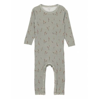 Nbmbazim Ls Suit Långärmad Bodysuit Grå Name It