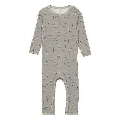 Nbmbazim Ls Suit Långärmad Bodysuit Grå Name It