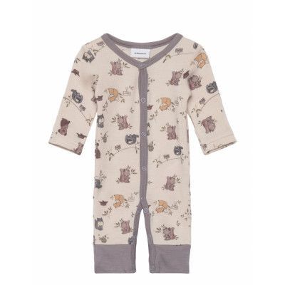 Nbmwillu Wool Ls Suit Pre Xxiii Långärmad Bodysuit Kräm Name It