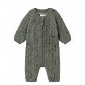 Name It Nbmwrilla Wool Ls Knit Suit Grön