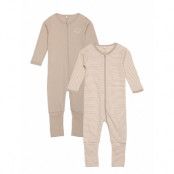 Name It Nbnnightsuit 2P Zip Ff Y/D Core 2 Noos Beige