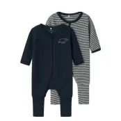 Name It Nbnnightsuit 2P Zip Ff Y/D Core 2 Noos Marinblå