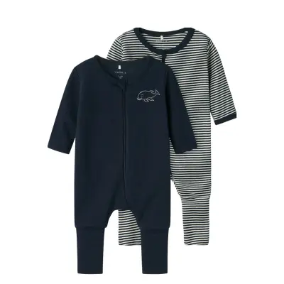 Name It Nbnnightsuit 2P Zip Ff Y/D Core 2 Noos Marinblå