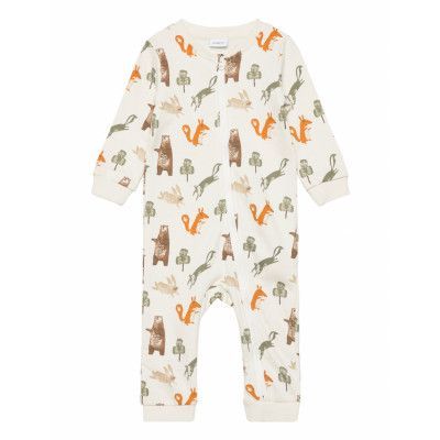 Nbnono Ls Sweat Suit Bru Långärmad Bodysuit Kräm Name It