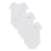 Nkb 3Pk Swoosh Bodysuit / Nkb 3Pk Swoosh Bodysuit *Villkorat Erbjudande Bodies Short-sleeved Vit Nike