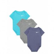 Nkb 3Pk Swoosh Bodysuit / Nkb 3Pk Swoosh Bodysuit *Villkorat Erbjudande Bodies Short-sleeved Multi/mönstrad Nike