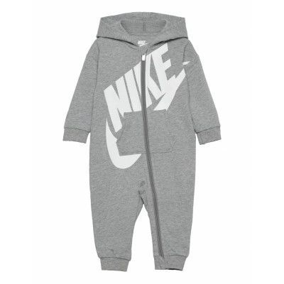 Baby French Terry All Day Play Coverall / Nkn All Day Play C Långärmad Bodysuit Grå Nike