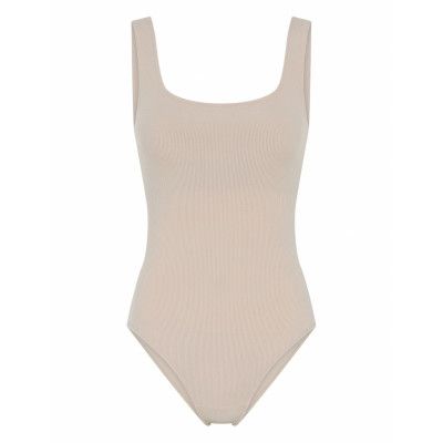 Girlfriend Collective Penny Square Neck Bodysuit Kräm